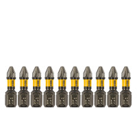 Бита IMPACT, PZ2x25 мм, лазерная обработка шлица, сталь S2, 10 шт., Е 6,3 Denzel