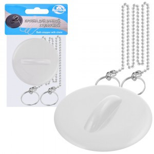 Пробка д/ванной с цепочкой "Уайт" (кратность 10шт!!!) полимер МГ34-5 Мультидом