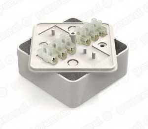 GREENEL Коробка распред. ОУ под кабель-канал 75х75х28мм с клеммн., IP40, БЕЛЫЙ (80шт) GE41216-01