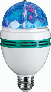 ОНЛАЙТ вращ. диско 3W OLL-DISCO-3-230-RGB-E27 лампа-проектор 61120