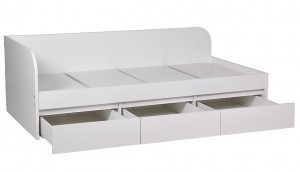 Кровать детская Polini kids Simple 1955, с ящиками, белый (мест 3)