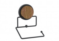 DIADONNA Держатель для туалетной бумаги настенный (ABS) нерж.сталь, черный/дерево, D8303-2