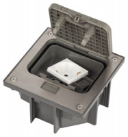 ЭРА Люки IP66 в бетон с розеткой, защёлка, серый ОФИС (лючек, розетка в пол)18-6001-03 63266