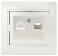 ЭРА Intro Plano роз. СУ, 1 мест. информационная, RJ45 , перламутр, IP20, 1-303-06 5379