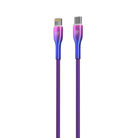 BY Кабель для зарядки Jam Type-C-iP, 1м, Быстрая зарядка 2.4А, PD 22W, тканевый, фиолетовый