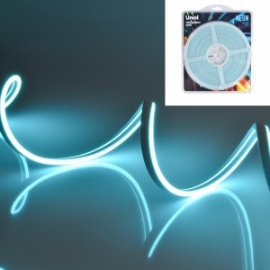 Uniel NEON гибкий неон, бухта  5м, голубой св ULS-N01-2835-120LED/m-6mm-IP67-DC12V-9W/m-5M-LIGHTBLUE