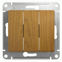 Systeme Electric GLOSSA мех. выкл. СУ 3 кл. темный дуб (пл.осн.) GSL000531 (20!)