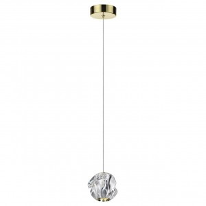 ODEON LIGHT 5085/5L L-VISION ODL25 зол./прозр./мет/акрил подвес св-к LED 5W 4000K 240lm JEMSTONE