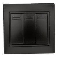 ЭРА Intro Plano выкл. 3 кл., 10А  СУ, антрацит 1-106-05, 53795