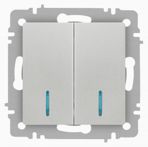 ЭРА Intro Accent мех. выкл. СУ 2 кл. (инд.) 10А 250В, алюминий 6-105-03