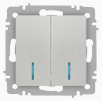 ЭРА Intro Accent мех. выкл. СУ 2 кл. (инд.) 10А 250В, алюминий 6-105-03