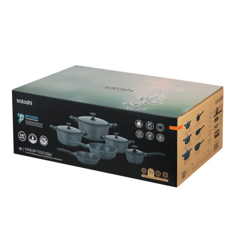 SATOSHI Мартель Наб. пос. 19пр, кастр. 2,5/4,3/6,5л; ковш 1,5л;сков.24см; сотейн. 4,3л, съем руч,инд