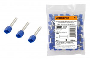 TDM наконечник-гильза штыревой втулочный изол. НШВИ(2) F-12 2,5х12 мм (уп. 100 шт., цена за ГУ) (10!