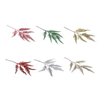 СНОУ БУМ Ветка 35 см, металл, пластик, глиттер, ассортимент цветов, 6 цветов