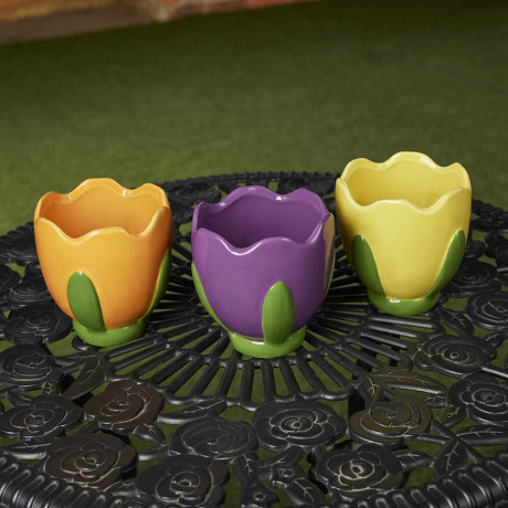 INBLOOM Кашпо Тюльпан 11x11x11.4см, 6 цветов, керамика