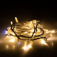 ЭРА Гирлянда-нить 30 LED , 3 м теплый белый, мерцание, бел кауч провод , IP65 (без б/п) 56014