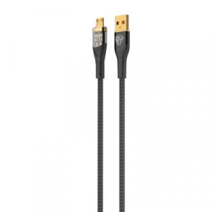 BY Кабель для зарядки Space Cable Techno Micro USB, 1 м, 3А, Быстрая зарядка QC3.0, черный