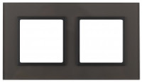 ЭРА 14 Elegance рамка СУ 2 мест.стекло, серый+антр 14-5102-32 5381