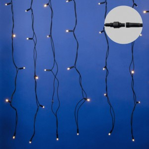 Гирлянда-занавес св/д мерцание 3х2м 384 LED провод черный ULD-C3020-384/TBK WARM WHITE IP67 Uniel