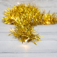 Гирлянда-нить (бат) &quot;Мишура&quot; золото 10LED тепл.белый  1,5м., прозр.пвх (2*АА н/к) Neon Night 304-012