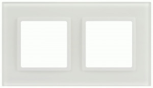 ЭРА Elegance рамка СУ 2 мест. стекло белый матовый+бел. 14-5102-01М 65834