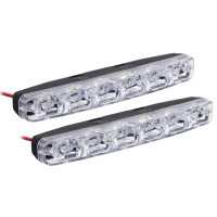 ЕРМАК Дневные ходовые огни, LED 6шт., пласт. корп., 155мм, 12V, белый, 2шт.