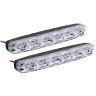 ЕРМАК Дневные ходовые огни, LED 6шт., пласт. корп., 155мм, 12V, белый, 2шт.