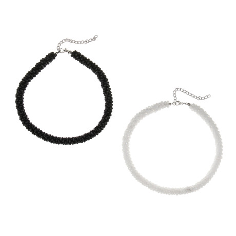 Колье на шею 37-42см, медь, стекло, 2 цвета, БЖ25-17