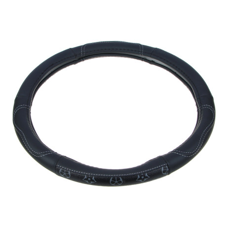 ЕРМАК Оплетка руля, вставка ЕРМАК серая, черный (М), искусственная кожа