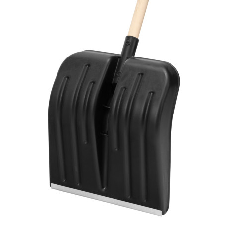 Лопата для уборки снега пластиковая, 360 х 405 х 1550 мм, деревянный черенок 1 сорт, Сибртех