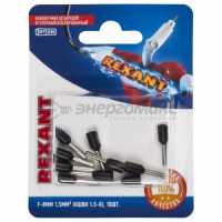 REXANT наконечник штыревой втулочный изол. НШВИ F-8мм 1.5мм черн. (10!)  06-0406-A