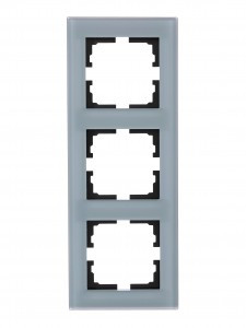Lezard VESNA рамка акрил СУ 3 мест., верт., матовая серо-голубая 742-M7080-153