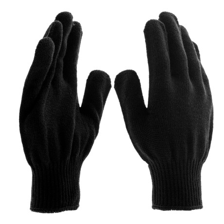 Перчатки трикотажные, акрил, черный, оверлок Сибртех