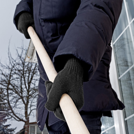 Перчатки трикотажные, акрил, черный, оверлок Сибртех