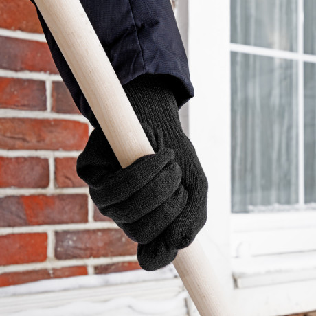 Перчатки трикотажные, акрил, черный, оверлок Сибртех