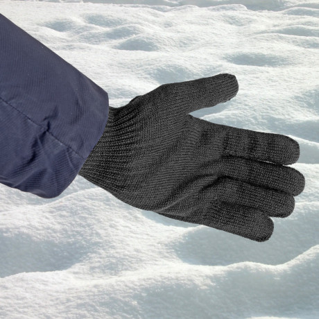 Перчатки трикотажные, акрил, черный, оверлок Сибртех