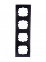 Lezard KARINA рамка 4 мест. (верт.) б/вст чёрн. бархат (ABS) 707-4200-154