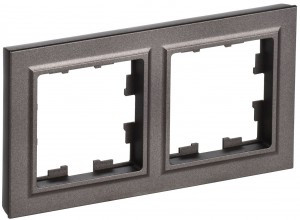 IEK BRITE Рамка СУ 2 мест. IP44 РУ-2-БрТБ-44 темная бронза BR-M22-44-K45