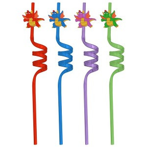 Трубочки для напитков "Драконы" 26см, н-р 4шт/уп, цена за уп (кратность 6!!!) VL13-164 Мультидом