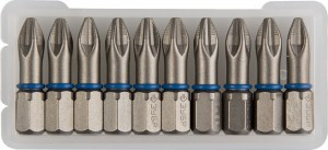 Биты ЗУБР "ЭКСПЕРТ" торсионные кованые, обточенные, хромомолибденовая сталь, тип хвостовика C 1/4",