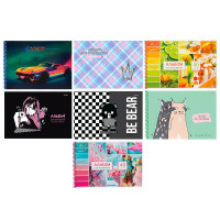 Альбом для рисования A4 40л., офсет 100г/м2, обл.картон, спираль, микс