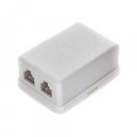 Розетка телефонная RJ-11 (6P4C) внешняя 2 гн., белая