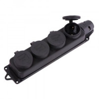 Lezard колодка ОУ четверная 4гн. с загл. каучук 2P+E 1x16 220-240V IP44 106-0400-107