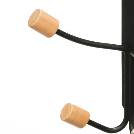 Крючок на дверь NA2416 метал 4-х рожковый с деревянными наконечниками цвет: черный/белый (72)