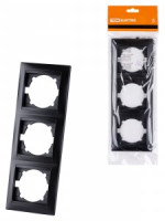 TDM Лама рамка 3 мест. вертикальная графит SQ1815-0634