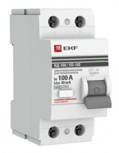 EKF PROxima выкл. дифферинциальный (УЗО) ВД-100 2P 100А 30мА, AC 4,5кА эл.мех elcb-2-100-30-em-pro