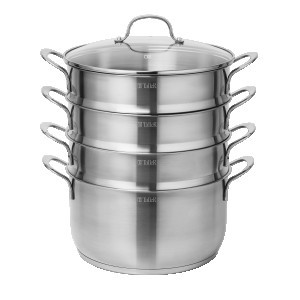 Пароварка Брилон трехярусная, с крышкой 7л нерж.сталь, д/всех плит TR-11063 TalleR