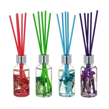 LADECOR Аромадиффузор 30мл с декором и с палочками, 4 вида лаванда,лемонграсс,роз.геоцинт,океан