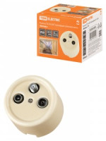 TDM Болонь Розетка TV+R+ SAT проходная сл. кость Ретро SQ1820-0358