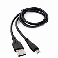 Дата-кабель USB(A)шт. - microUSBшт. Cablexpert серия Classic 1, 2,4A, 1м, черный, кор, подвес, 17910